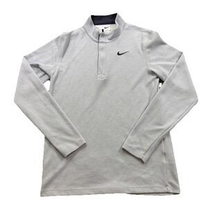 Nike Dri-FIT Golf Pullover Gray Black 1/4 Zip Long Sleeve Men's Athleisure S